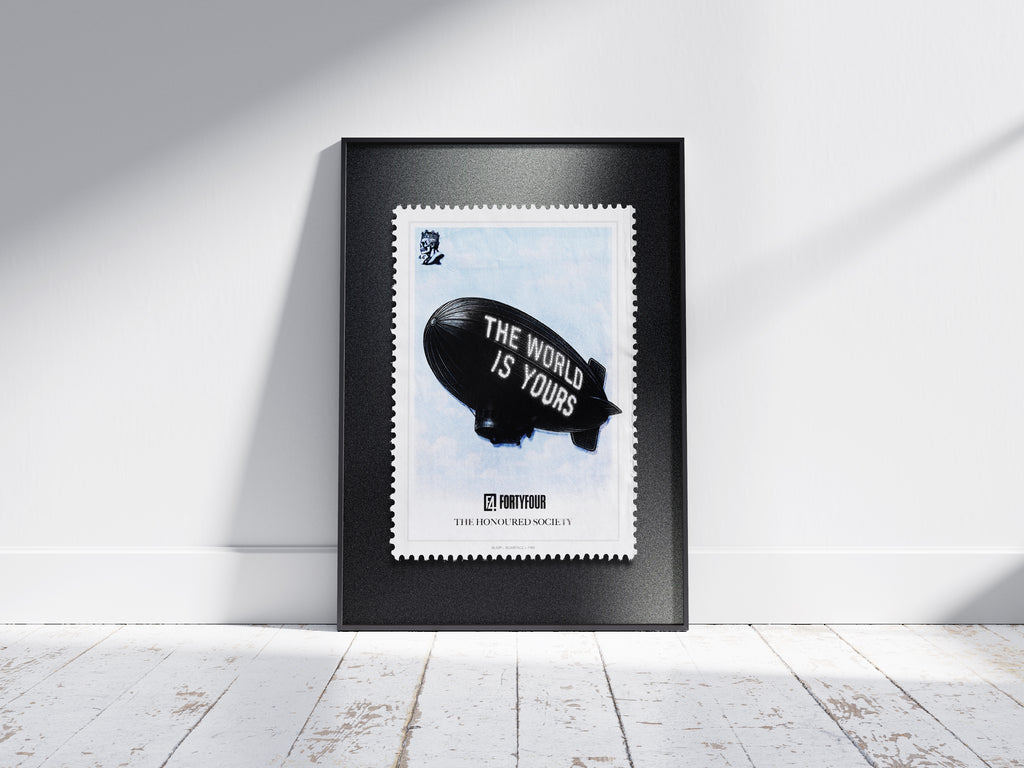 The World Is Yours – Blimp Edition Stamp Art Print