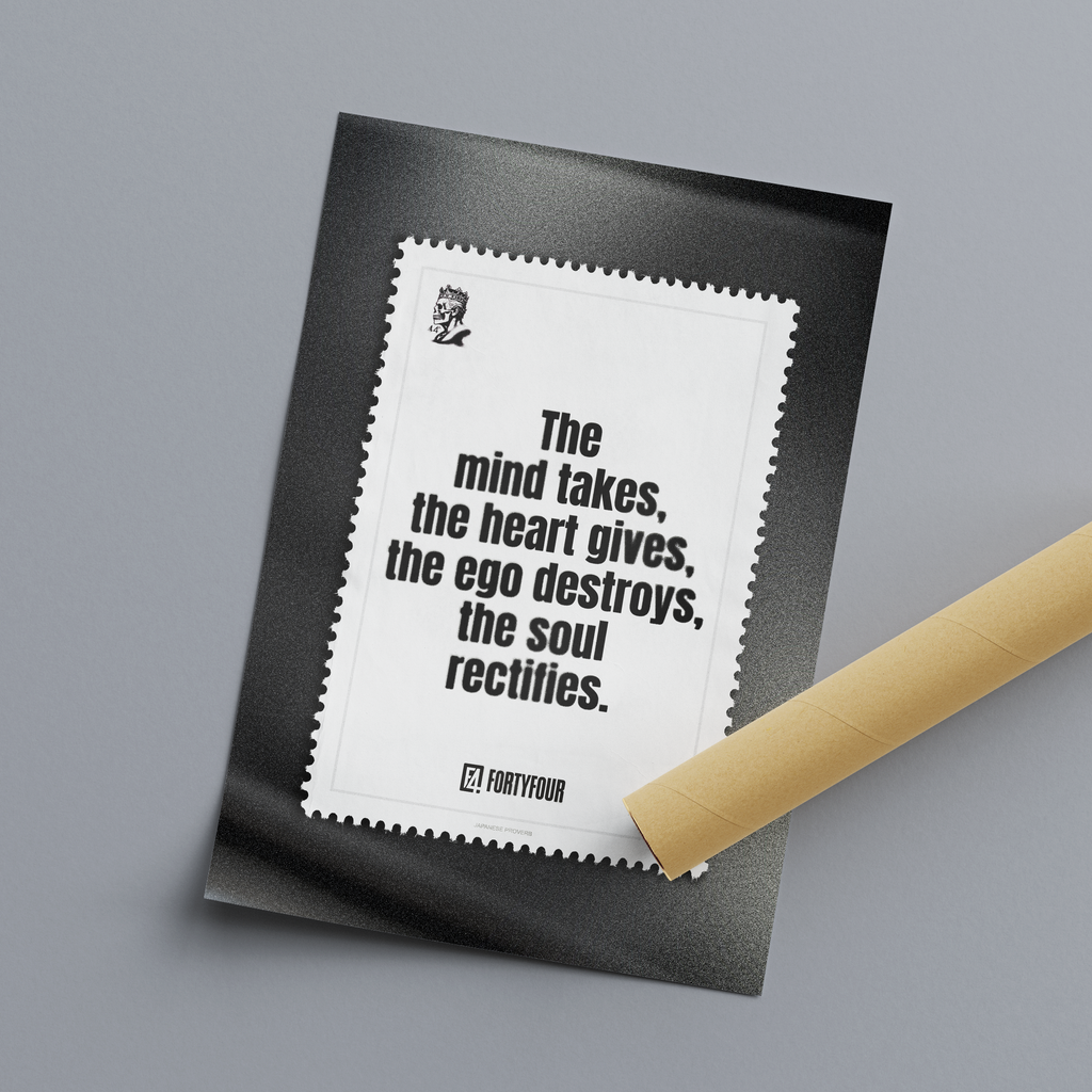 The Mind Takes, The Heart Gives — Japanese Proverb Art Print